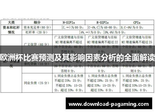 欧洲杯比赛预测及其影响因素分析的全面解读